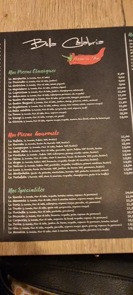 Menu_Bella Calabria_Louvière_imagen_3