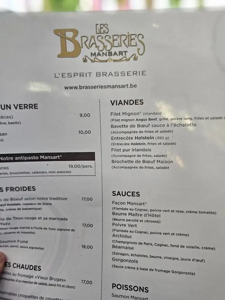 Menu_Le Mansart_Louvière_image_3