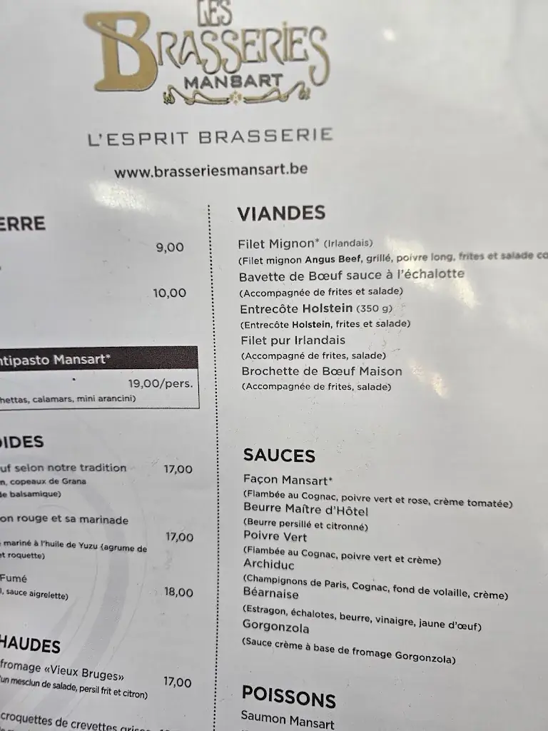 Menu_Le Mansart_Louvière_image_4