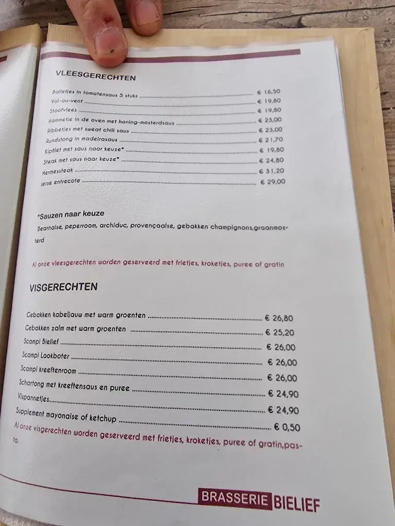 Menu_Brasserie Bielief_Boortmeerbeek_imagen_2