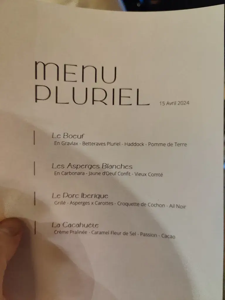 Menu_Pluriel Restaurant_Libin_imagen_1