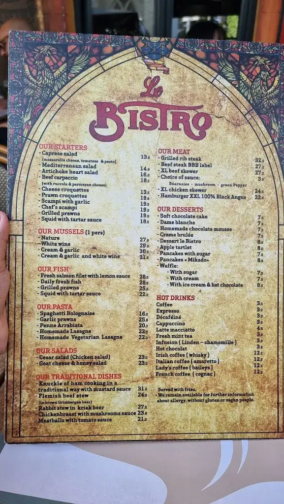 Menü_Le Bistro - Porte de Hal_Bruxelles_Bild_1