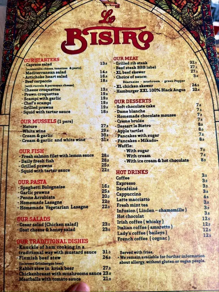 Menü_Le Bistro - Porte de Hal_Bruxelles_Bild_3