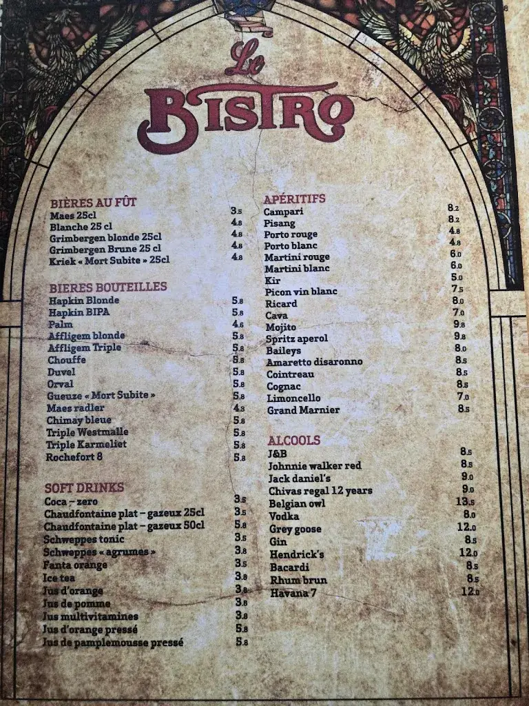 Menü_Le Bistro - Porte de Hal_Bruxelles_Bild_4