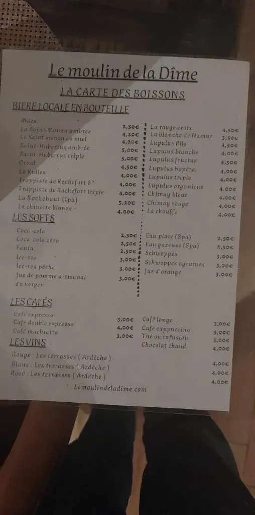 Menu_Le Moulin de la Dîme_Libin_image_1