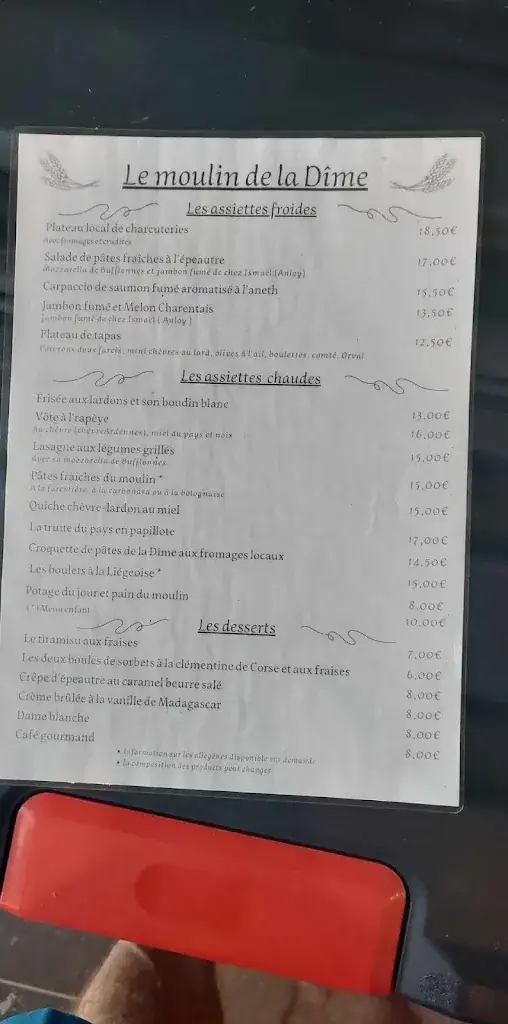 Menu_Le Moulin de la Dîme_Libin_image_2