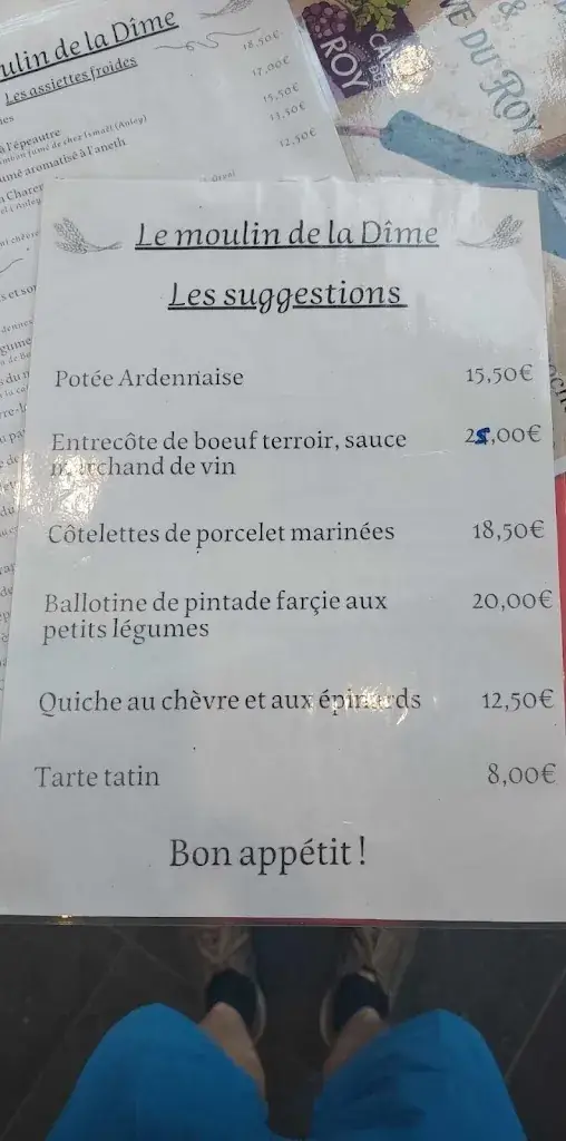 Menu_Le Moulin de la Dîme_Libin_image_3