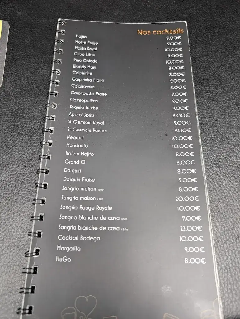 Menu_La Bodega_Liège_image_2