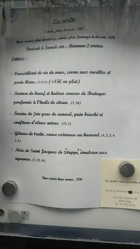 Menu_Les Folies Gourmandes_Liège_image_1