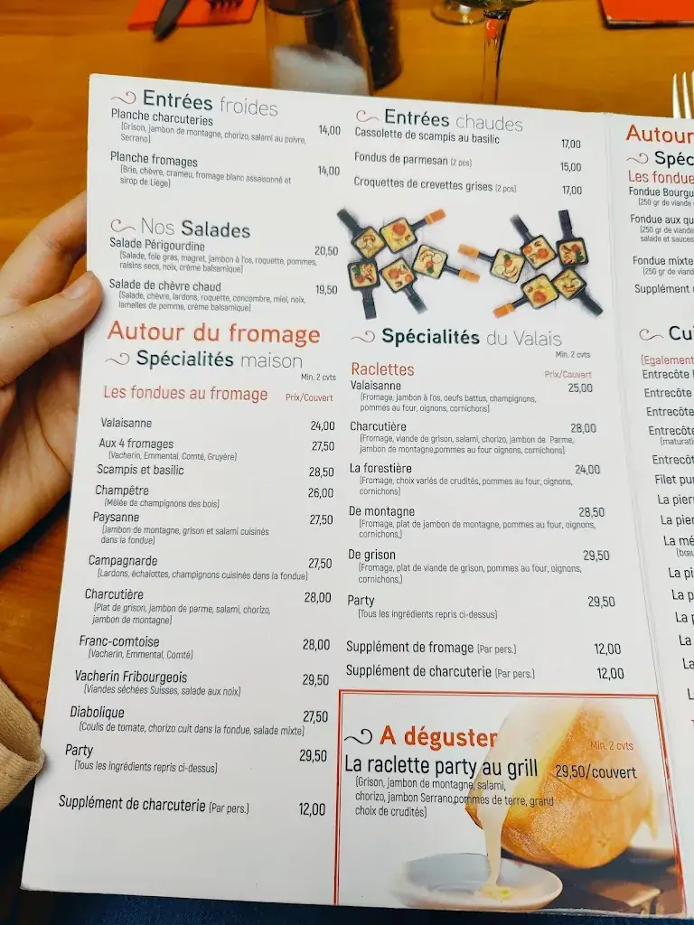 Menu_La Valaisanne_Liège_imagen_1