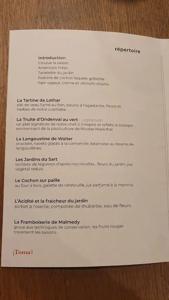 Menu_¡Toma!_Liège_image_1