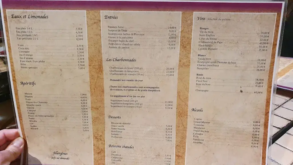 Menu_Les Sabots d'Hélène_Liège_image_1