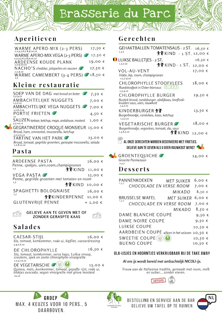 Menü_La Brasserie du Parc_Manhay_Bild_1
