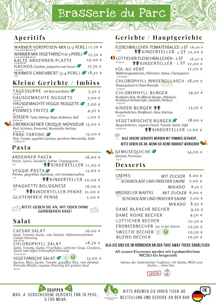 Menü_La Brasserie du Parc_Manhay_Bild_3