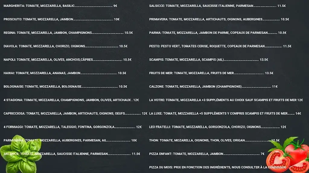 Menü_Leo Fratelli's Pizzeria - Lobbes_Lobbes_Bild_1