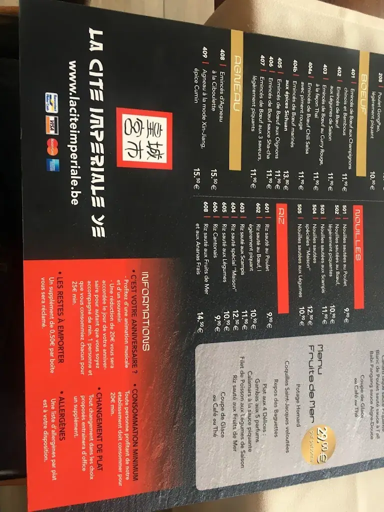 Menu_La Cité Impériale ye-hôtel et resto_Mettet_image_4