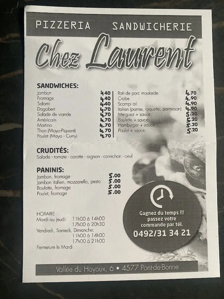 Menu_Pizzeria Chez Laurent_Modave_image_4