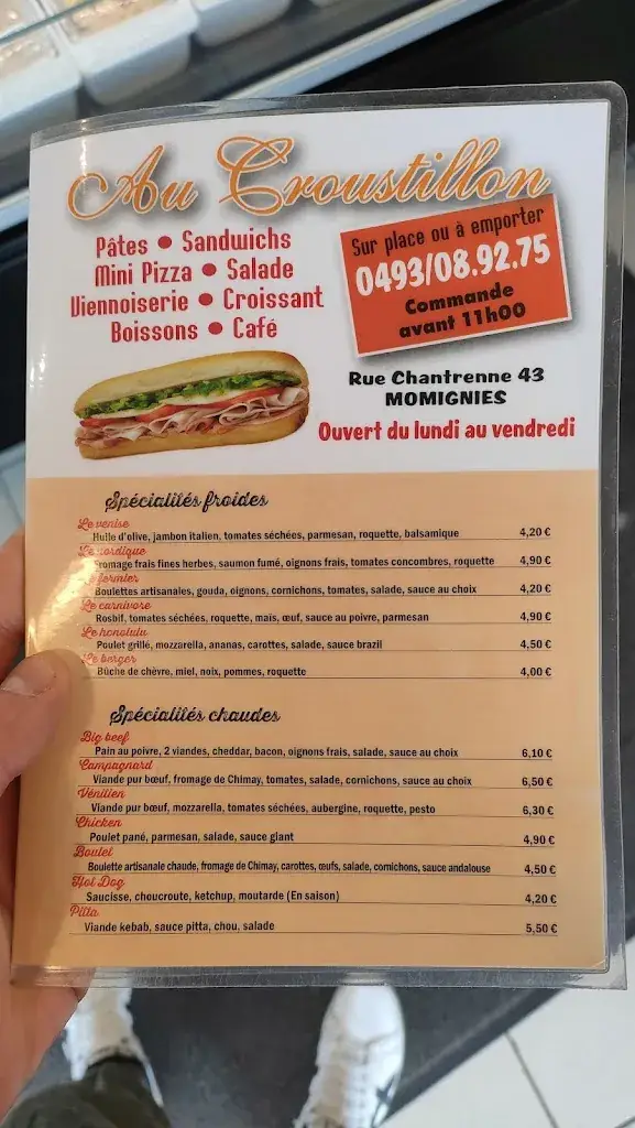 Menu_Au Croustillon_Momignies_imagen_1