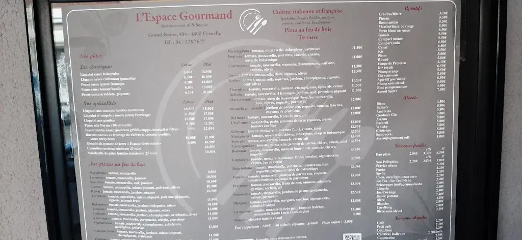 Menu_Restaurant L'Espace Gourmand_Flémalle_image_1