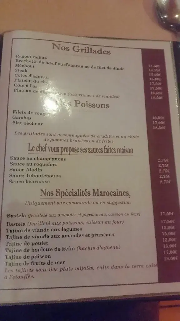 Menü_Chez Aladin_Flémalle_Bild_1