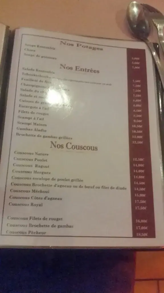 Menü_Chez Aladin_Flémalle_Bild_3