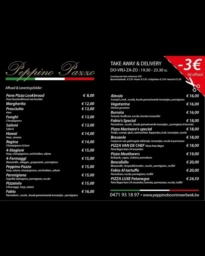 Menu_Peppino Pazzo Boortmeerbeek_Boortmeerbeek_image_1