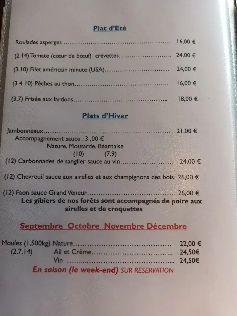 Menu_Brasserie - Restaurant Le Relais Saint Monon_Nassogne_imagen_2