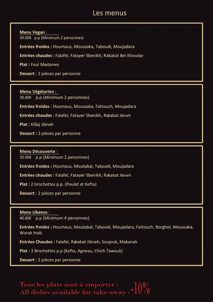 Menu_Libano's - restaurant Nivelles_Nivelles_image_2