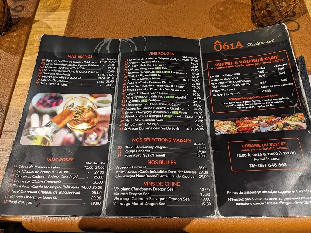 Menu_Restaurant Ô61A_Nivelles_image_1