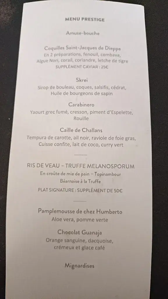 Menü_La Table de Maxime_Paliseul_Bild_2