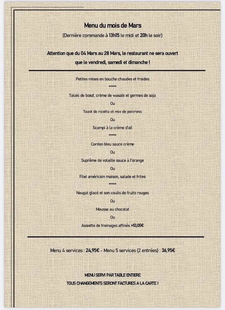 Menü_Le Mistral_Philippeville_Bild_2