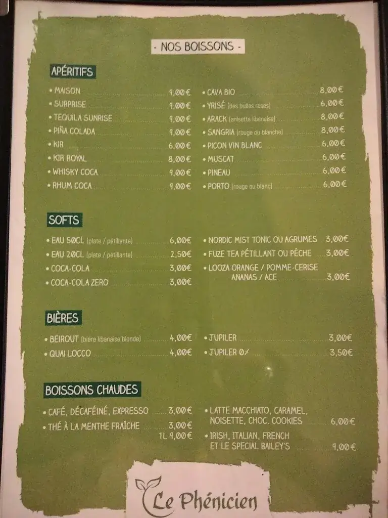 Menu_Le Phenicien_Philippeville_image_1