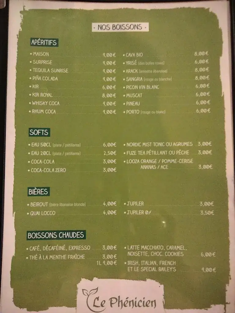 Menu_Le Phenicien_Philippeville_image_2