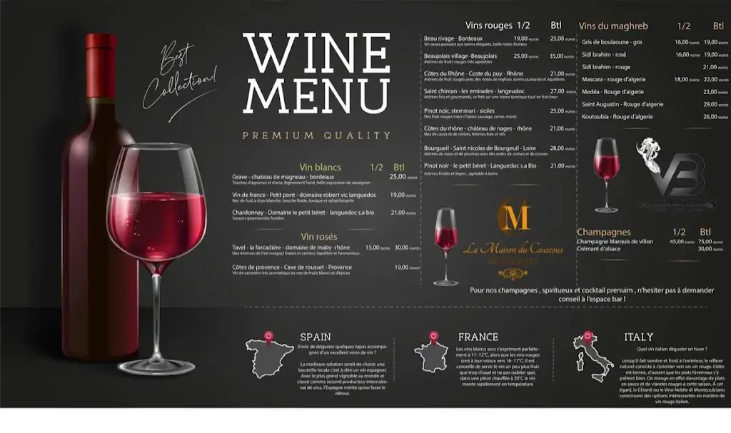 Menu_La Maison du Couscous - Venues Bar - Art Food_Péruwelz_image_1