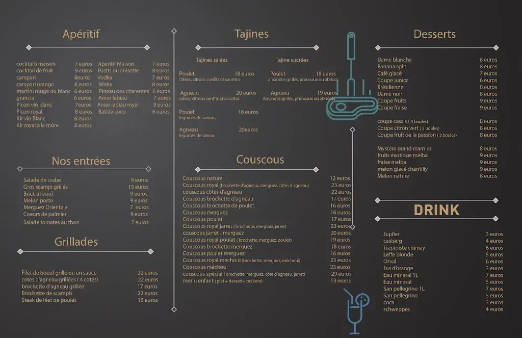 Menu_La Maison du Couscous - Venues Bar - Art Food_Péruwelz_image_2