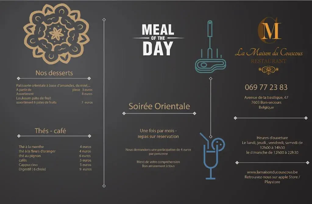 Menu_La Maison du Couscous - Venues Bar - Art Food_Péruwelz_image_3