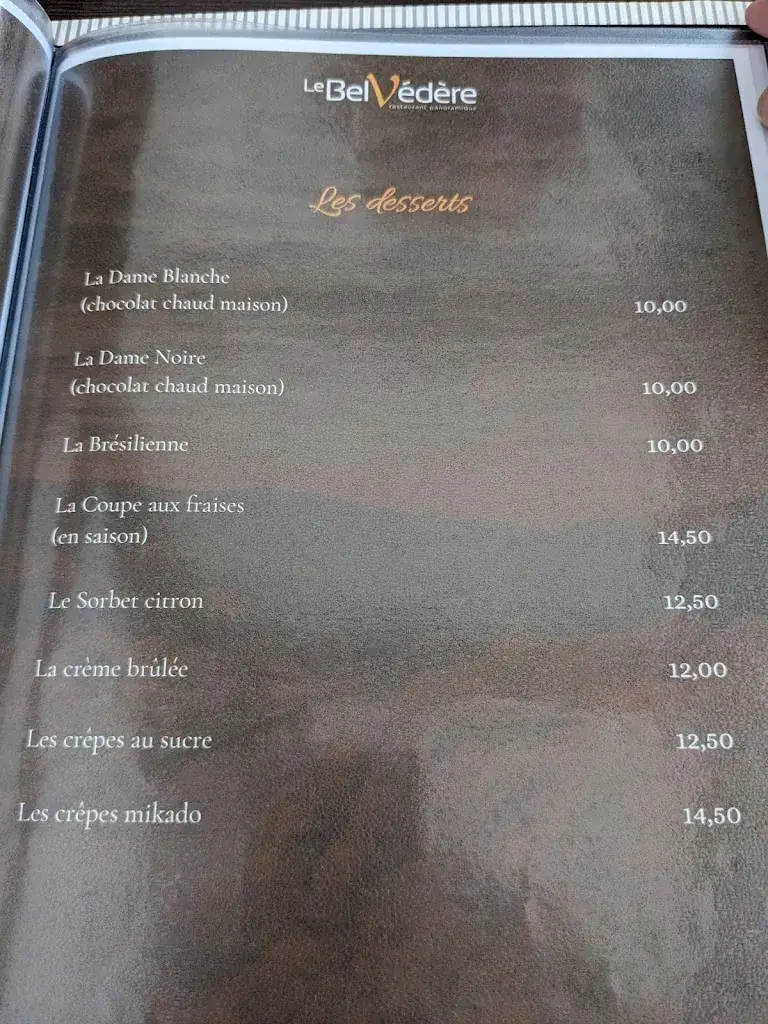 Menu_Restaurant panoramique Le Belvédère_Profondeville_image_2