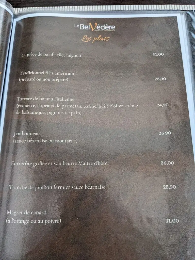 Menu_Restaurant panoramique Le Belvédère_Profondeville_image_3