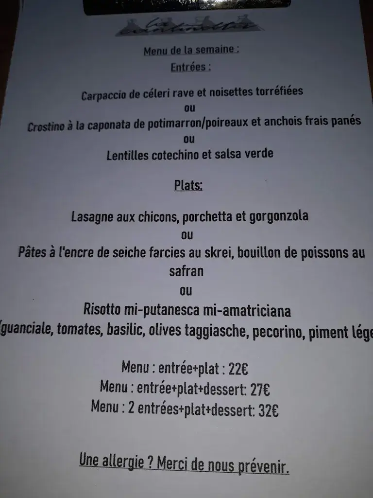 Menü_LA CANTINETTA_Liège_Bild_4