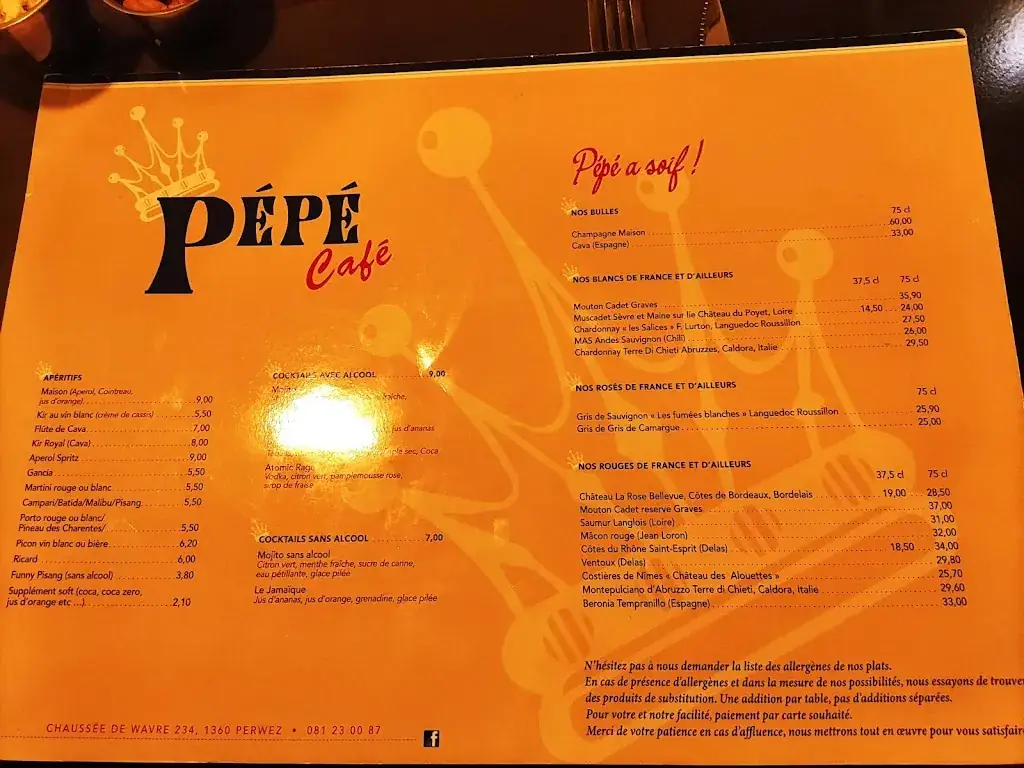 Menü_Pepe Cafe_Perwez_Bild_3