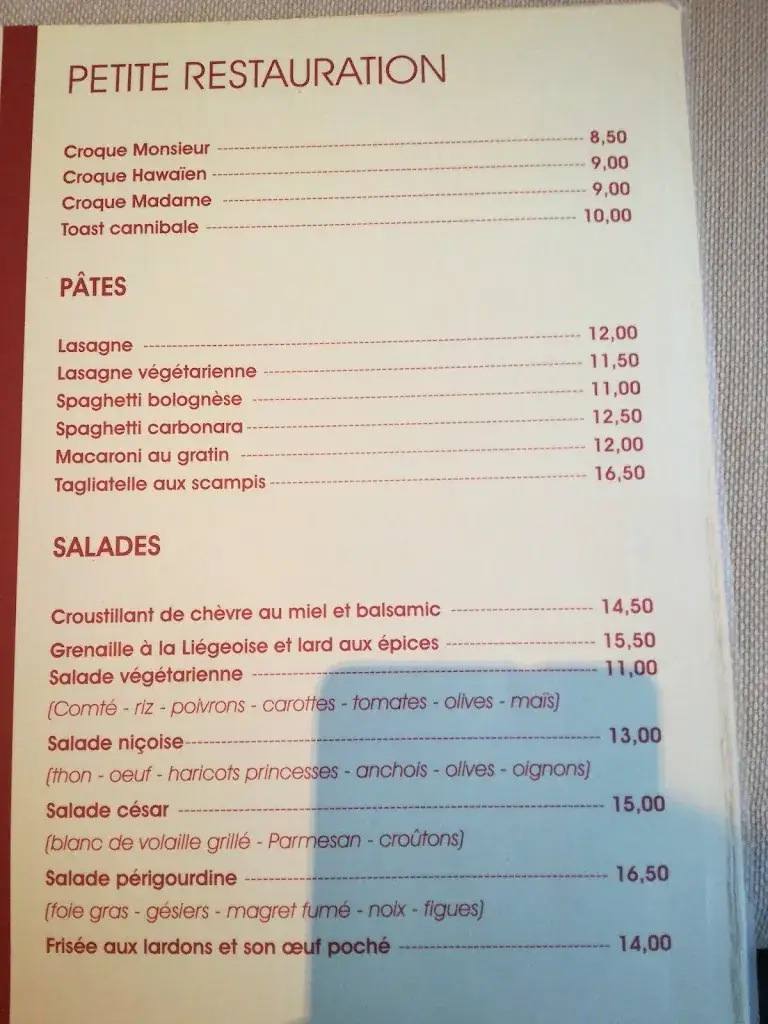 Menu_Restaurant La Ville de Wavre_Perwez_image_1