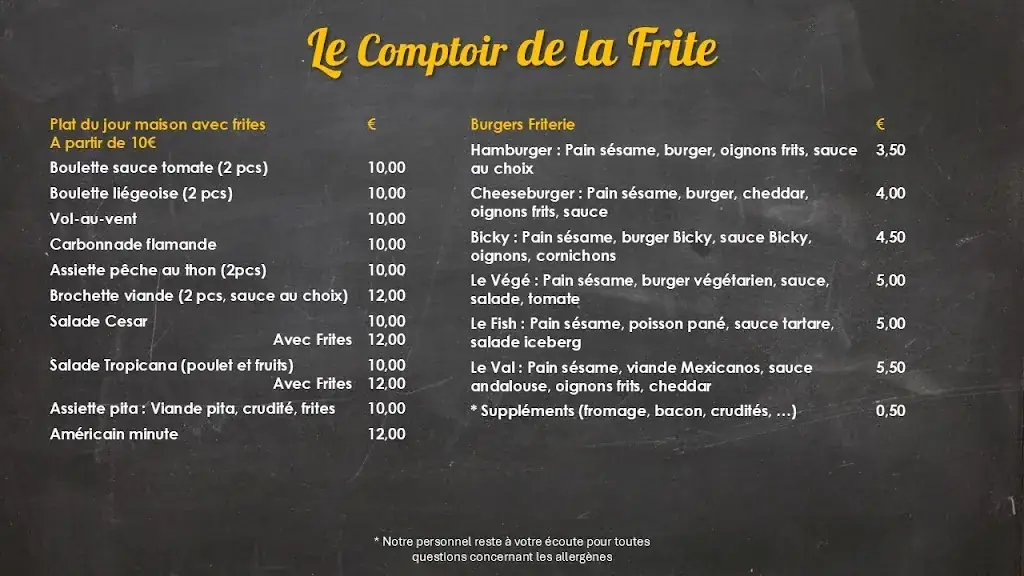 Menü_Le Comptoir de la Frite By Val_Perwez_Bild_2