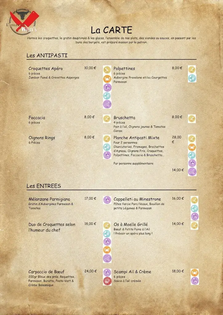 Menu_L'atelier des Willy's_Pont-à-Celles_imagen_1