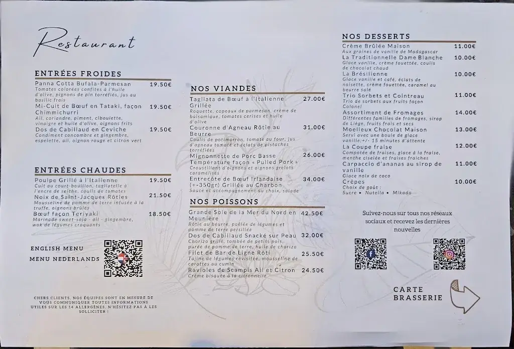Menu_Restaurant Quai 5_Mons_image_1