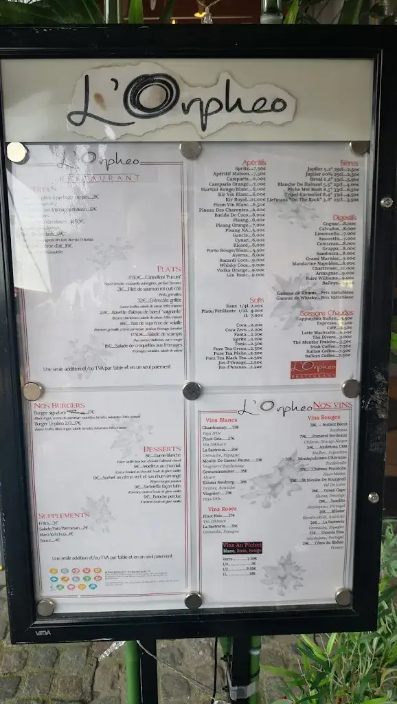 Menu_Restaurant L'Orphéo_Mons_image_1