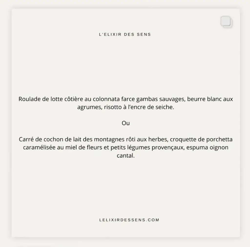 Menu_L'Elixir des Sens_Rixensart_image_2