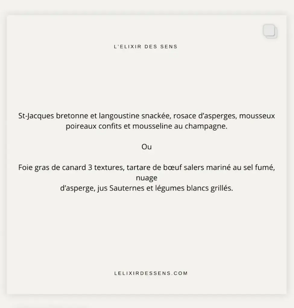 Menu_L'Elixir des Sens_Rixensart_image_3