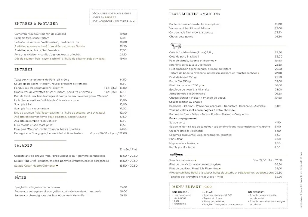 Menu_Brasserie Chez Clément_Rixensart_image_1
