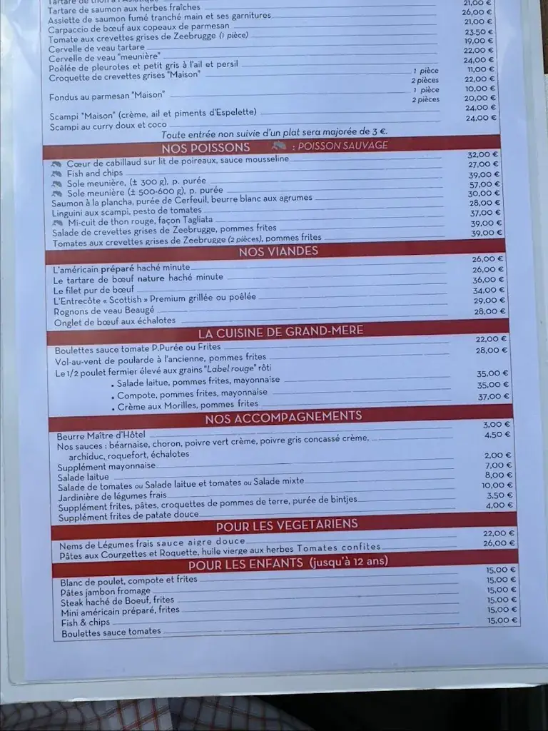 Menü_Brasserie Du Lac_Rixensart_Bild_1