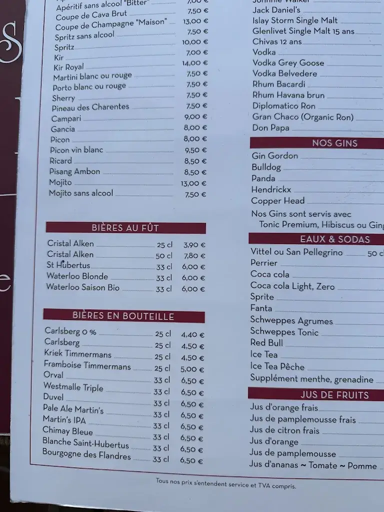 Menü_Brasserie Du Lac_Rixensart_Bild_3